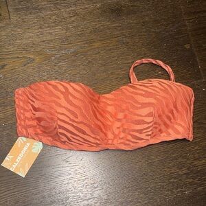 NWT Calzedonia Orange Zebra Print Bikini Top